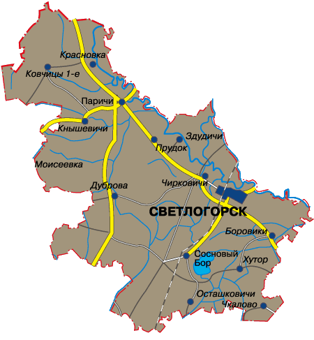 Карта Светлогорского района