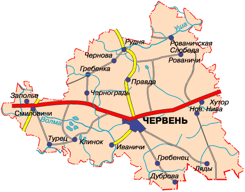 карта Червенского района