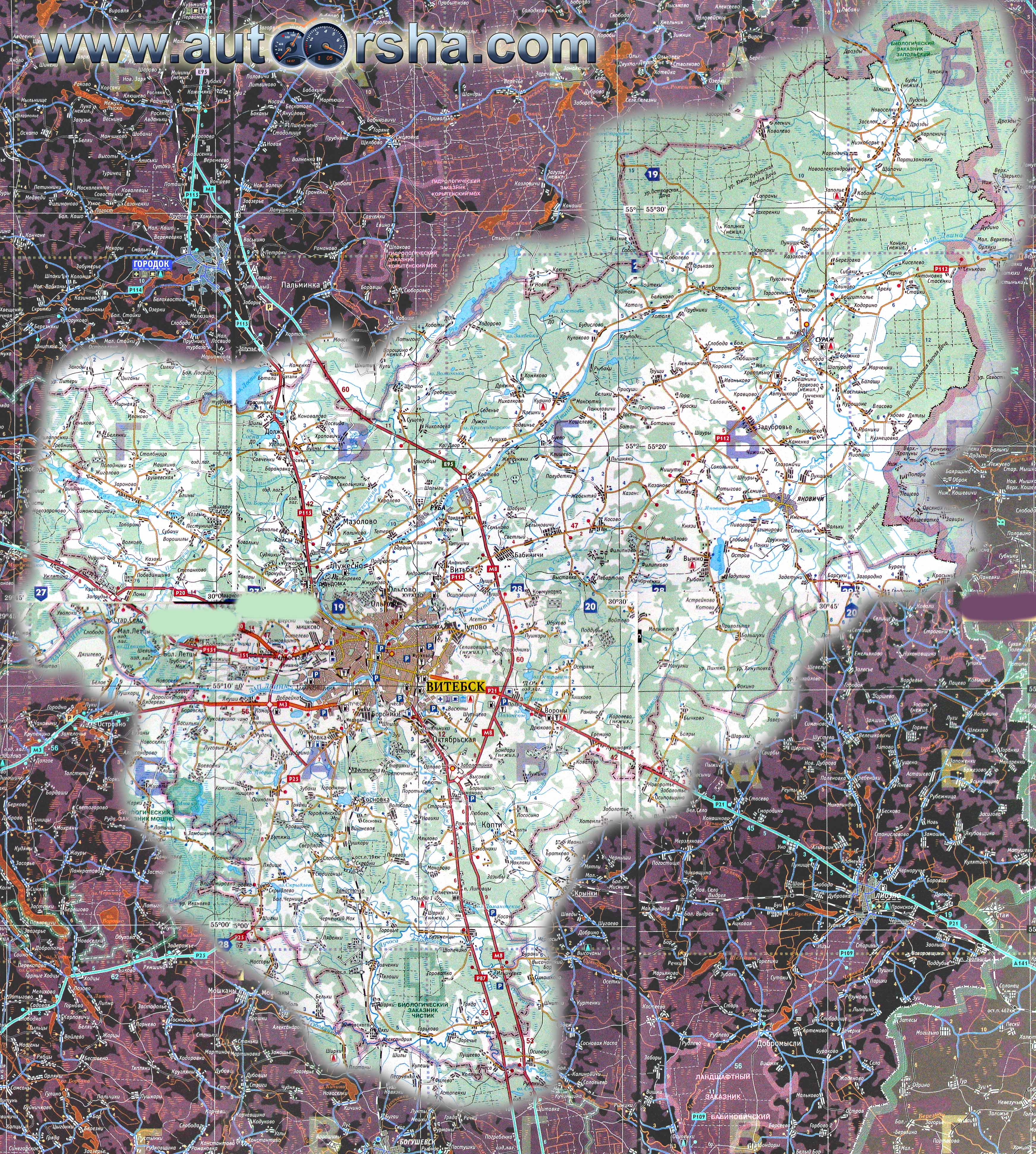 Карта витебского района подробная