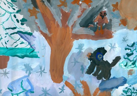 Дети рисуют для Деда Мороза