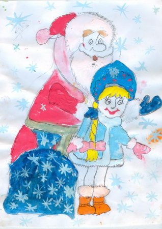 Дети рисуют для Деда Мороза