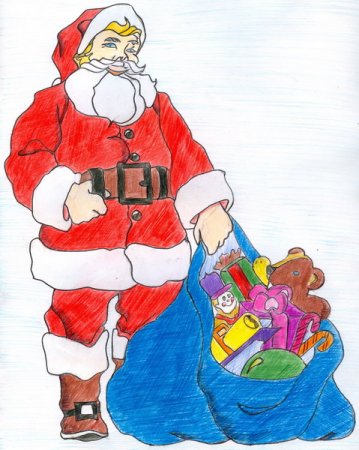 Дети рисуют для Деда Мороза