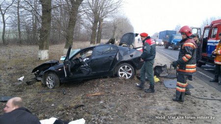 На трассе Минск — Микашевичи BMW врезался в дерево