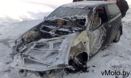 На выезде из Молодечно загорелся Фиат