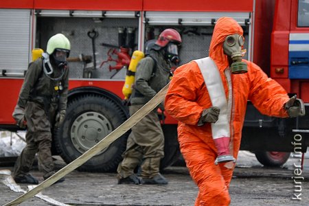 Спасатели провели анти-аммиачные учения на Слуцком КХП