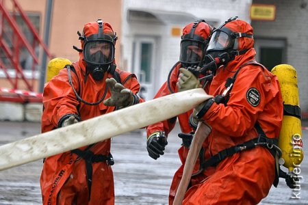 Спасатели провели анти-аммиачные учения на Слуцком КХП