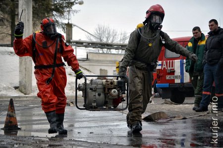 Спасатели провели анти-аммиачные учения на Слуцком КХП