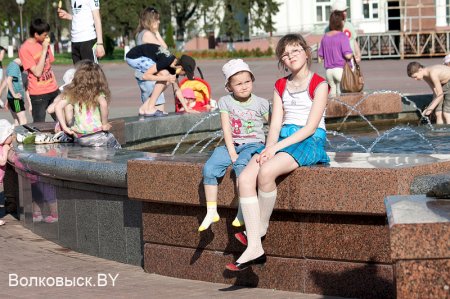 В Волковыске заработал фонтан