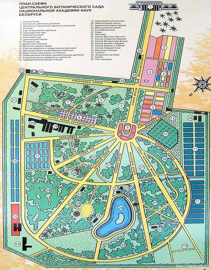 Схема ботанического сада в москве со входами