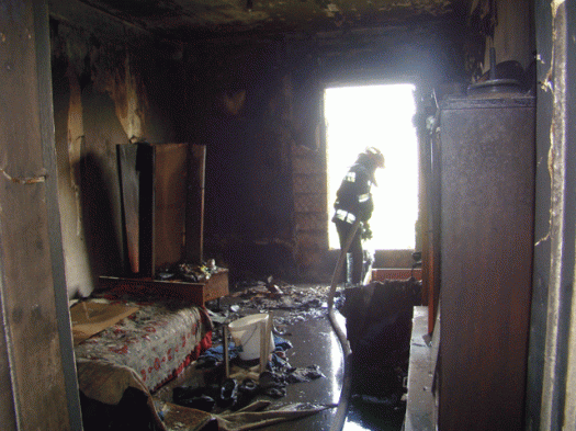 Горела квартира на переулке Тавлая