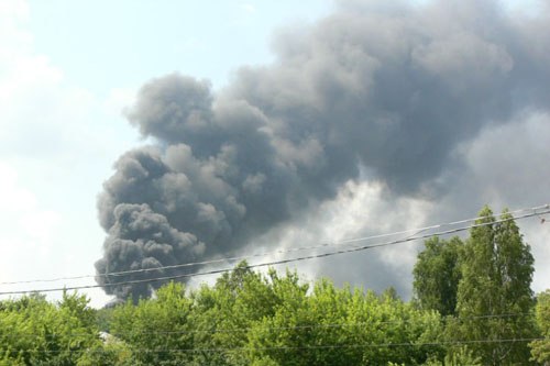 Пожар на стройке амфитеатра в Горках