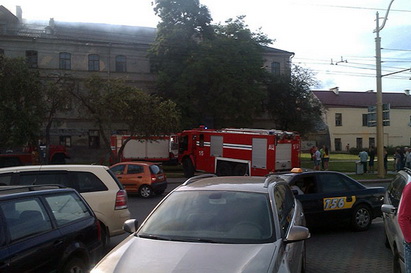 13 июля в центре Гродно горело историческое здание
