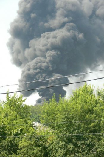Пожар на стройке амфитеатра в Горках