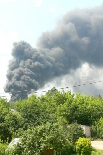 Пожар на стройке амфитеатра в Горках