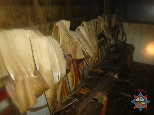 В Рогачевском районе сгорел склад древесного брикета (фото)