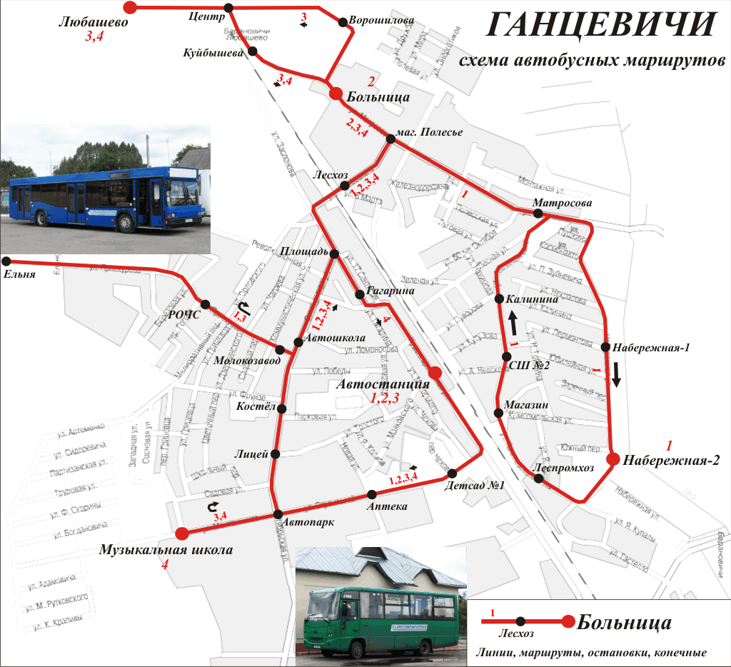 Пригородные автобусы карта