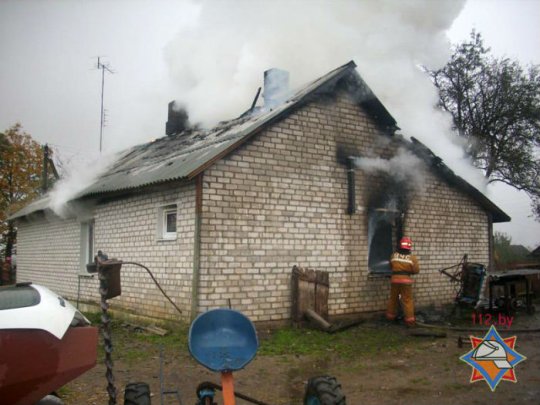 В Лидском районе в огне чуть было не погибла ...