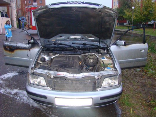 В Слониме сгорел автомобиль