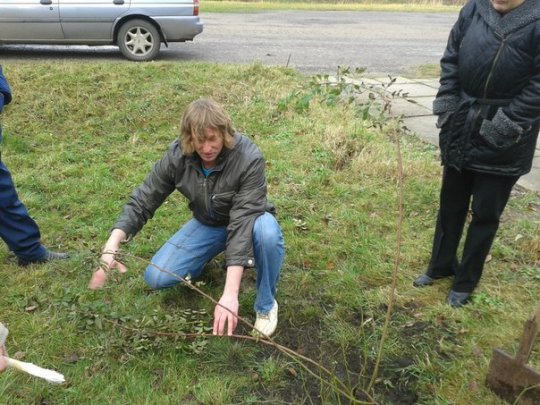 Валанцёры ўпарадкавалі тэрыторыю каля дома Гарэцкіх у Багацькаўцы