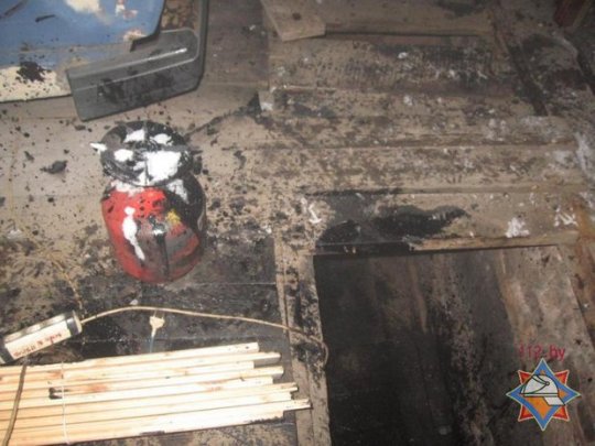 В Калинковичах из-за нарушения техники безопасности загорелся гараж