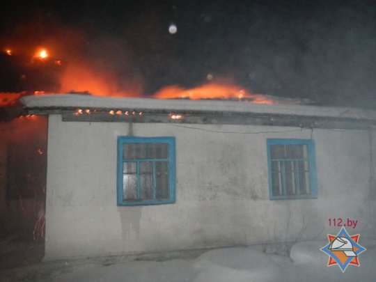 В Речицком районе горел сельский Дом культуры (фото)
