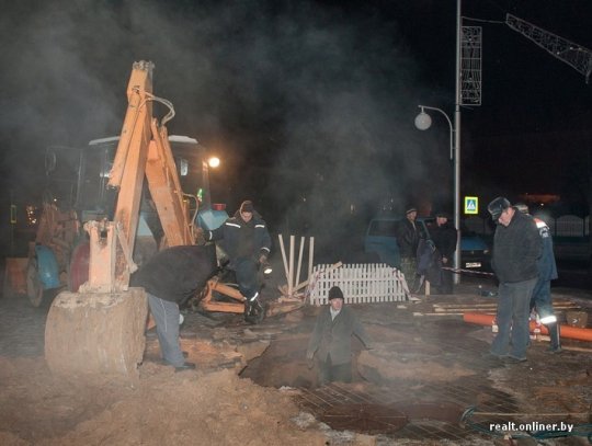 В Горках муж и жена провалились под плитку, уложенную накануне «Дажынак»
