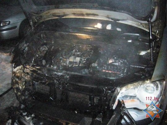 В Бобруйске ночью вспыхнул Volkswagen