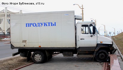 В центре Гродно у грузовика отказали тормоза