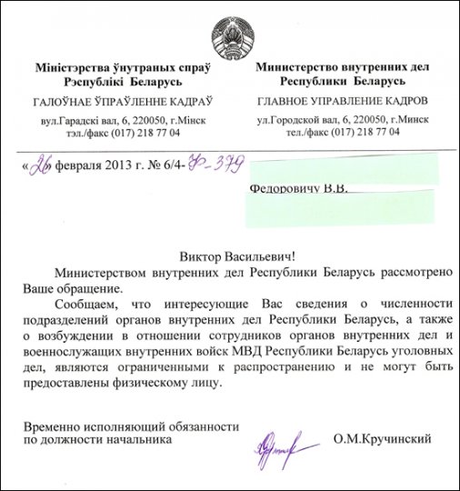 Сколько в Беларуси милиционеров?