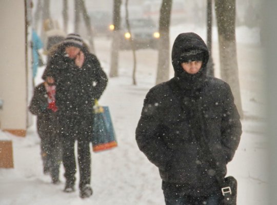 Весенний снегопад в Барановичах
