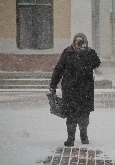 Весенний снегопад в Барановичах