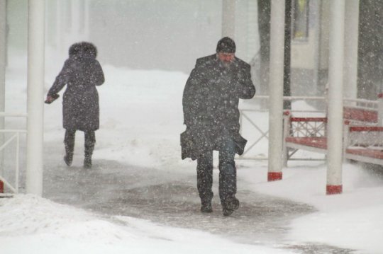 Весенний снегопад в Барановичах