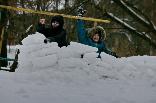 Могилевчане: день после снегопада (+ фото с вертолёта от МЧС)