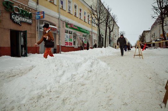 Фоторепортаж: Могилёв расчищают от снега 