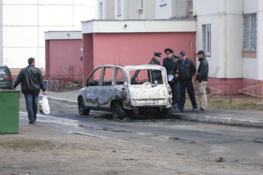 В Мозыре сгорел "Фиат" (фото)