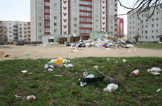 Барановичские дворы утопают в мусоре