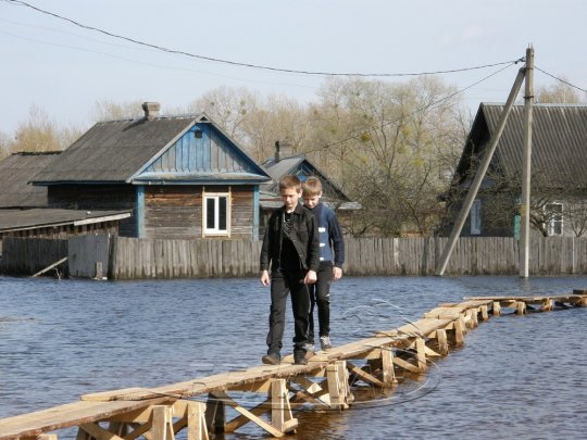 Петриковский район: от крыльца вплавь, или Венеция без гондол (фото)