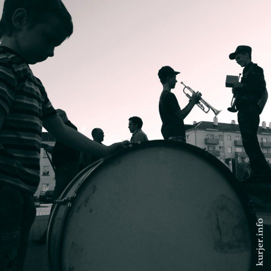 Репетиция оркестра перед 9 Мая