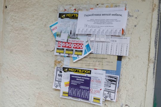 Могилёв намерены очистить от расклеенных где попало объявлений (фото)