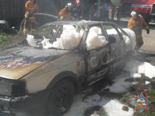 В Бобруйске сгорел VW Passat