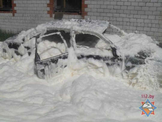 В Бобруйске сгорел VW Passat
