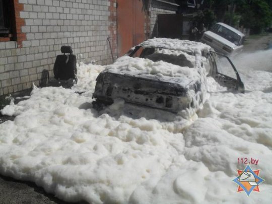 В Бобруйске сгорел VW Passat