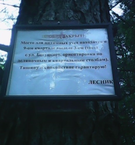 Оригинальный способ борьбы с теми, кто мусорит в лесах, придумали в Гродно: любителям интимных утех в авто “выделили” небольшой участок