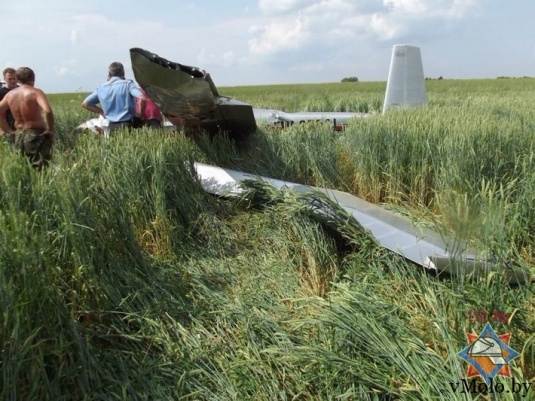 Близ деревни Брусковщина упал мотопланер
