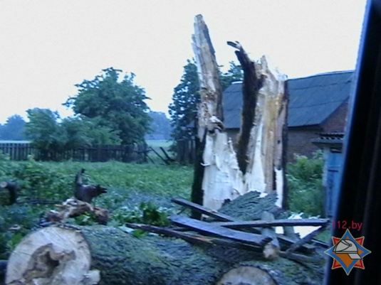 Сильный ветер повредил кровли зданий в Хойникском районе (фото)