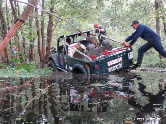 В болотах под Калинковичами внедорожники устроили гонки на выживание (фото)