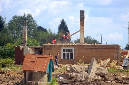 Снесены практически все строения на пути будущей улицы Курчатова в Гродно