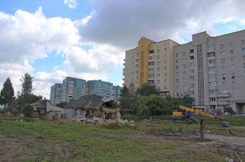 Снесены практически все строения на пути будущей улицы Курчатова в Гродно