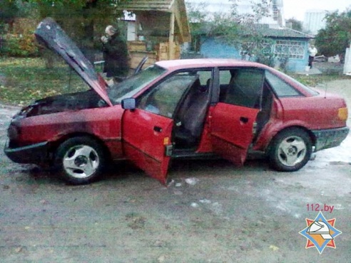 В Нивищах загорелся Ауди-80