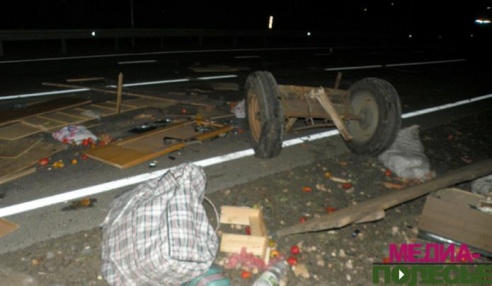 «Хундай» наехал на телегу в Лунинецком районе